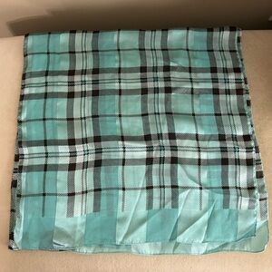 Teal and Black Plaid Scarf